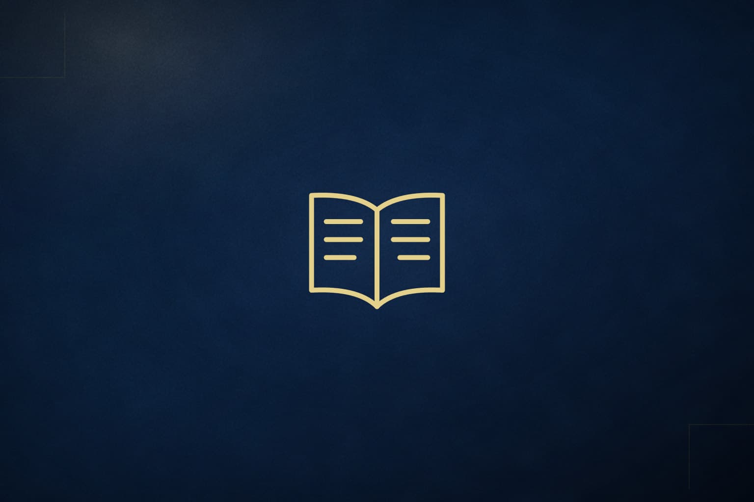 أيقونة خطية ذهبية لكتاب مفتوح على خلفية كحلية